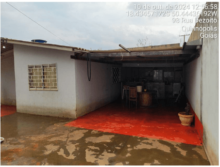 QUIRINOPOLIS /GO - CASA COM 39,86 M EM LOTE COM 268,75 M