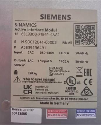 SINISTRO: 1005100015565 – AIM S120 380-480VAC 900KW 1405A – AVARIAS PROVENIENTES DE TOMBAMENTO DURANTE A OPERAÇÃO DE CARGA E DESCARGA - OBS: SERÁ FORN
