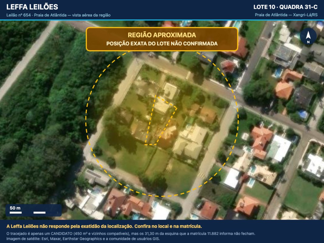 UM TERRENO URBANO, SEM BENFEITORIAS, COM A ÁREA DE 450,00M², SITUADO NO LUGAR DENOMINADO PRAIA DE ATLÂNTIDA, NA CIDADE DE XANGRI-LÁ/RS