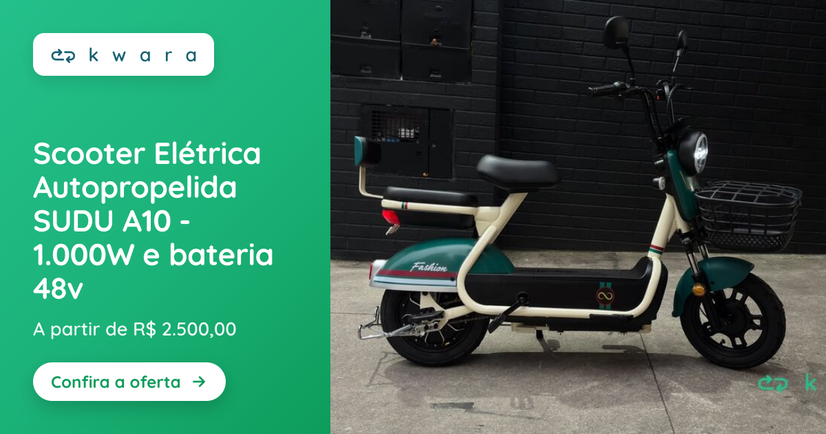 Scooter Elétrica Autopropelida SUDU A10 - 1.000W e bateria 48v