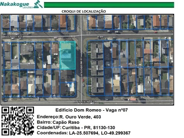 3901 - Vaga de Estacionamento no 7 (sete), do Tipo GI, localizada no subsolo, do Edificio Dom Romeo