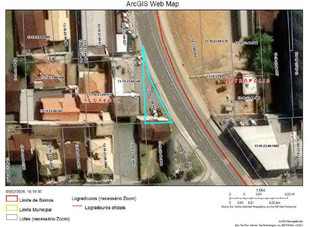 Imóvel situado na Rua São Paulo, S/N - Bairro Floresta, Joinville / SC -Terreno com área de 260,15m², sem benfeitorias.