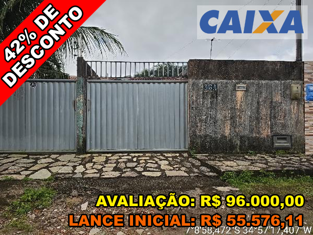 Rua ednaldo tavares rufino n. 38, lt 07a, qd 11b - jd europa i - santa rita/pb